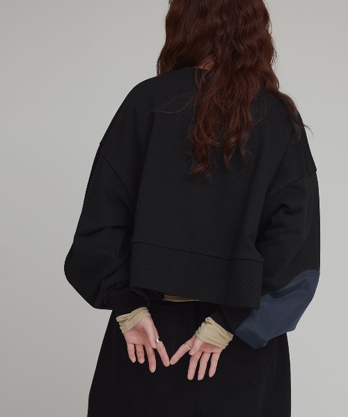 W:Huku（フーク）の「アームパッチ スウェット プルオーバー / Arm Patch Sweatshirt Pullover（スウェット・レディース・ブラック/杢グレー/オフホワイト・FREE）」の11枚目の写真