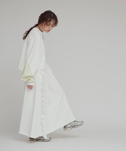 W:Huku（フーク）の「アームパッチ スウェット プルオーバー / Arm Patch Sweatshirt Pullover（スウェット・レディース・ブラック/杢グレー/オフホワイト・FREE）」の22枚目の写真