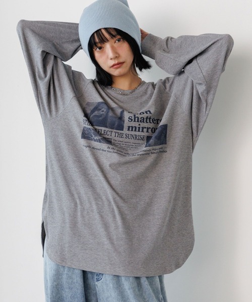 PBLIM(ページボーイリム)の「《UNISEX》シアーフォトリブトップス(Tシャツ/カットソー・レディース・グレー/ベージュ・FREE)」の4枚目の写真