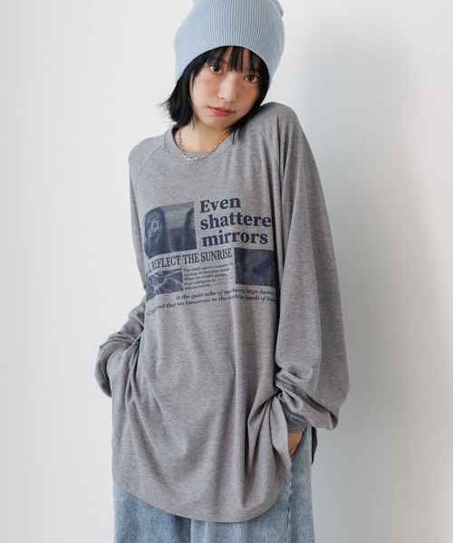PBLIM(ページボーイリム)の「《UNISEX》シアーフォトリブトップス(Tシャツ/カットソー・レディース・グレー/ベージュ・FREE)」の5枚目の写真