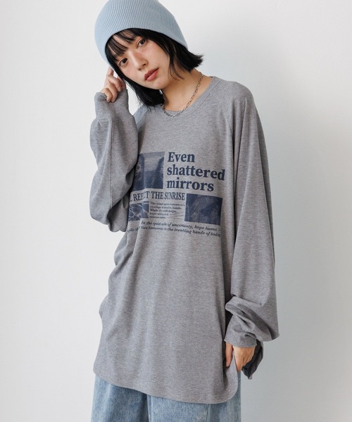 PBLIM(ページボーイリム)の「《UNISEX》シアーフォトリブトップス(Tシャツ/カットソー・レディース・グレー/ベージュ・FREE)」の6枚目の写真