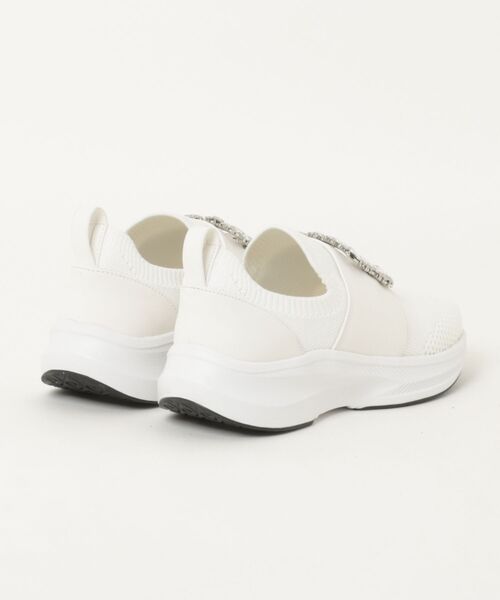 Bridget Birkin(ブリジットバーキン)の「【Bridget Birkin】ビジューバックルニットスニーカー(565013)(スニーカー・レディース・ホワイト/ライトグレー/ブラック・S/LL/M/L)」の4枚目の写真