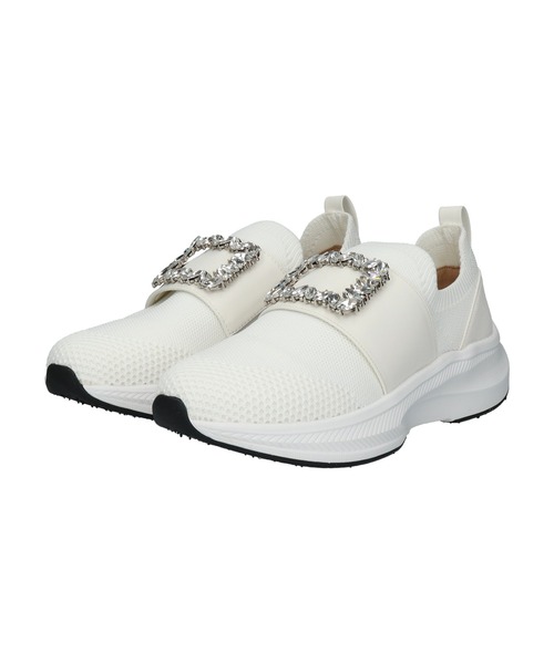 Bridget Birkin(ブリジットバーキン)の「【Bridget Birkin】ビジューバックルニットスニーカー(565013)(スニーカー・レディース・ホワイト/ライトグレー/ブラック・S/LL/M/L)」の11枚目の写真