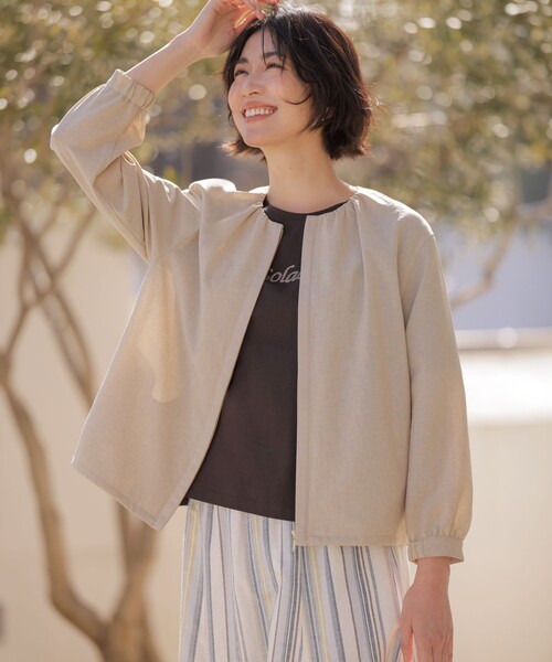 J.PRESS Ladies(J.プレス レディス)の「刺繍ロゴ Tシャツ(Tシャツ/カットソー・レディース・ベージュ系/ホワイト系/サックスブルー系/ダークブラウン系/レッド系・SMALL)」の6枚目の写真