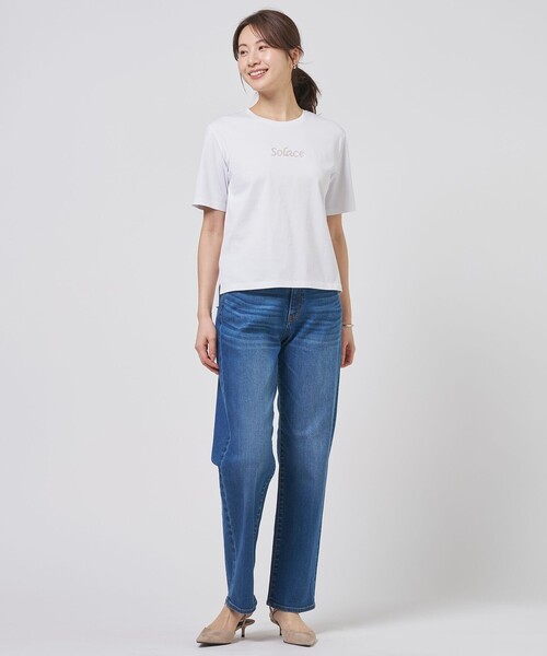 J.PRESS Ladies(J.プレス レディス)の「刺繍ロゴ Tシャツ(Tシャツ/カットソー・レディース・ベージュ系/ホワイト系/サックスブルー系/ダークブラウン系/レッド系・SMALL)」の8枚目の写真