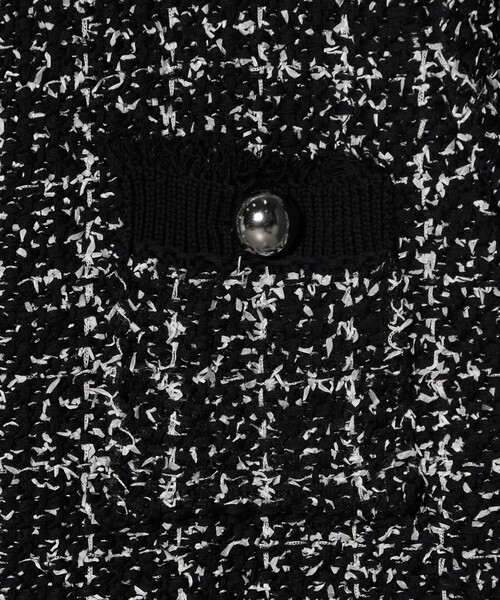 Marilyn Moon（マリリンムーン）の「＜Marilyn Moon＞ツイードライク ニット ジャケット（ニット/セーター・レディース・ホワイト/ブラック・FREE）」の6枚目の写真