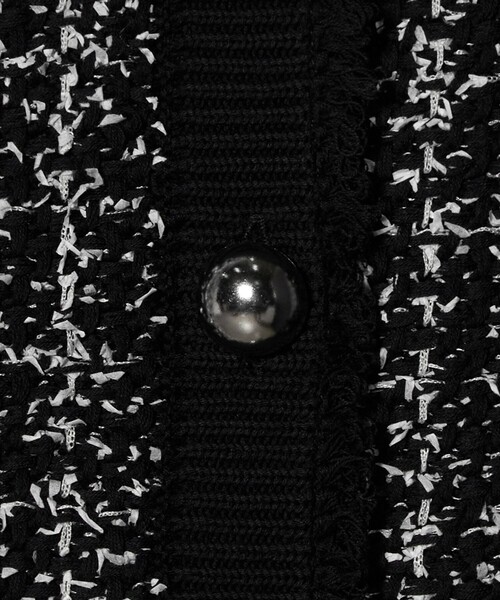 Marilyn Moon（マリリンムーン）の「＜Marilyn Moon＞ツイードライク ニット ジャケット（ニット/セーター・レディース・ホワイト/ブラック・FREE）」の7枚目の写真