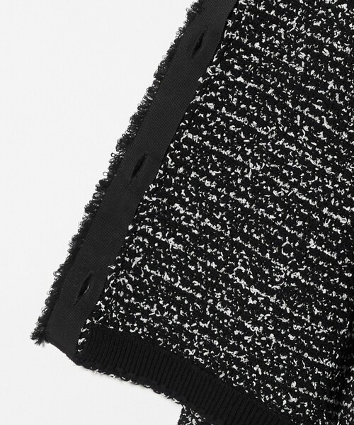 Marilyn Moon（マリリンムーン）の「＜Marilyn Moon＞ツイードライク ニット ジャケット（ニット/セーター・レディース・ホワイト/ブラック・FREE）」の8枚目の写真