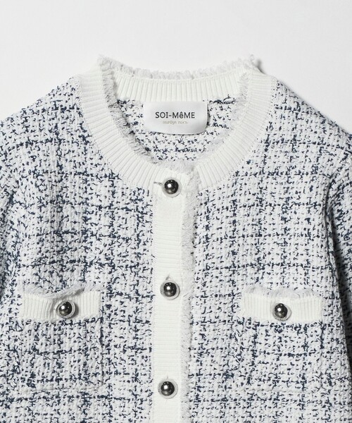 Marilyn Moon（マリリンムーン）の「＜Marilyn Moon＞ツイードライク ニット ジャケット（ニット/セーター・レディース・ホワイト/ブラック・FREE）」の10枚目の写真