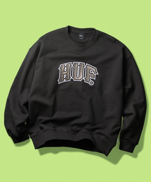 HUF（ハフ）の「CLASSIC ARCH CREW（スウェット・メンズ・ブラック/アッシュグレー・S/M/L/XL/XXL）」の2枚目の写真