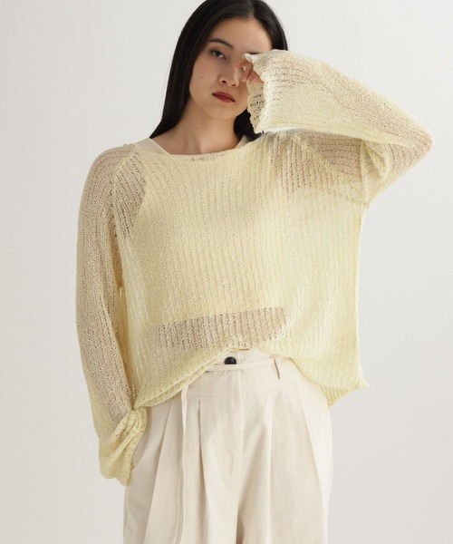 studio CLIP（スタディオクリップ）の「【daily CLIP】MIXチリチリラグランプルオーバー（ニット/セーター・レディース・イエロー/オフホワイト/ブラック・FREE）」の3枚目の写真