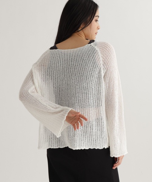 studio CLIP（スタディオクリップ）の「【daily CLIP】MIXチリチリラグランプルオーバー（ニット/セーター・レディース・イエロー/オフホワイト/ブラック・FREE）」の4枚目の写真