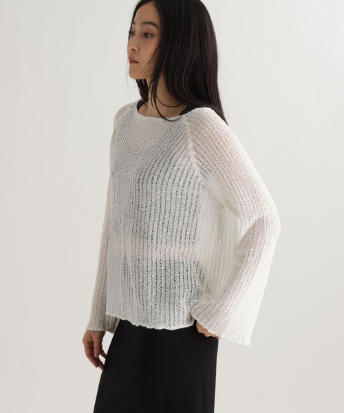 studio CLIP（スタディオクリップ）の「【daily CLIP】MIXチリチリラグランプルオーバー（ニット/セーター・レディース・イエロー/オフホワイト/ブラック・FREE）」の5枚目の写真