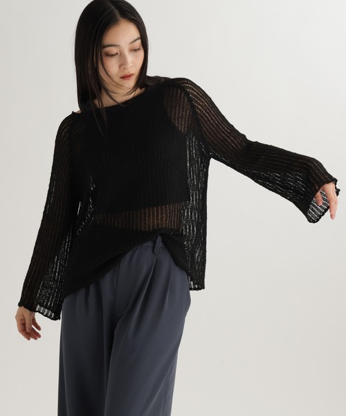 studio CLIP（スタディオクリップ）の「【daily CLIP】MIXチリチリラグランプルオーバー（ニット/セーター・レディース・イエロー/オフホワイト/ブラック・FREE）」の9枚目の写真