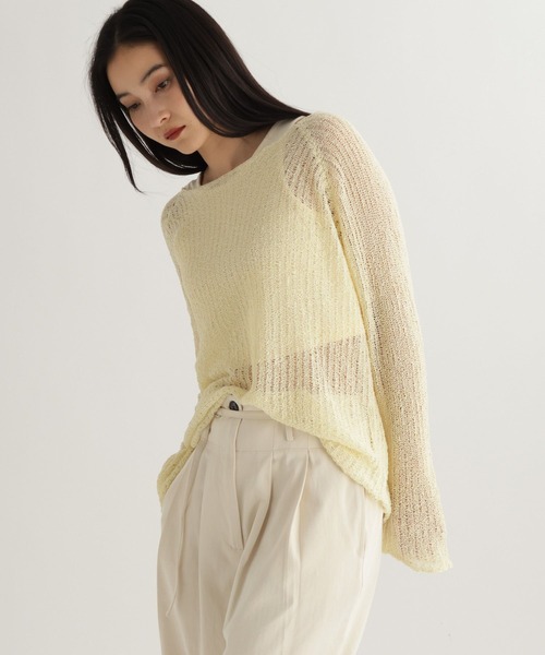 studio CLIP（スタディオクリップ）の「【daily CLIP】MIXチリチリラグランプルオーバー（ニット/セーター・レディース・イエロー/オフホワイト/ブラック・FREE）」の19枚目の写真