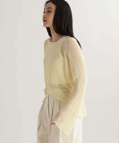 studio CLIP（スタディオクリップ）の「【daily CLIP】MIXチリチリラグランプルオーバー（ニット/セーター・レディース・イエロー/オフホワイト/ブラック・FREE）」の20枚目の写真