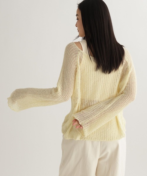 studio CLIP（スタディオクリップ）の「【daily CLIP】MIXチリチリラグランプルオーバー（ニット/セーター・レディース・イエロー/オフホワイト/ブラック・FREE）」の21枚目の写真