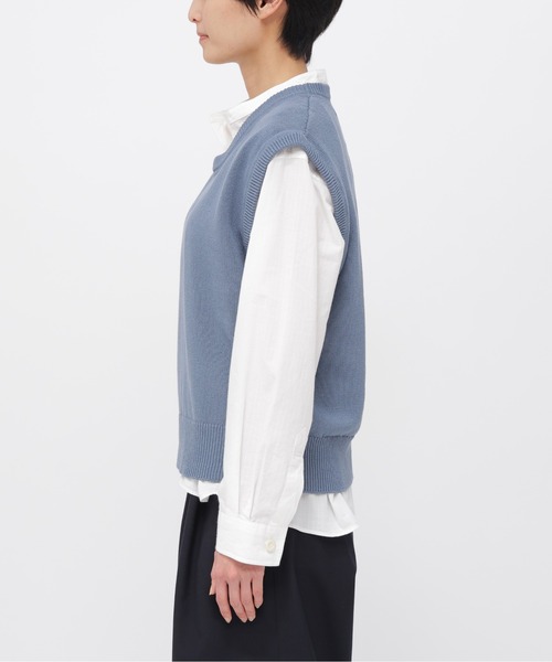 MHL.（エムエイチエル）の「BELGIAN LINEN COTTON（ニット/セーター・レディース・ブルー/ナチュラル・2）」の9枚目の写真