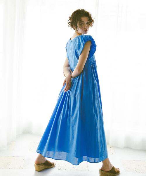 N.（N. Natural Beauty Basic）（エヌエヌナチュラルビューティーベーシック）の「コットンローンワンピース（ワンピース・レディース・ブラック/ブラウン/ブルー・MEDIUM/P/S）」の11枚目の写真