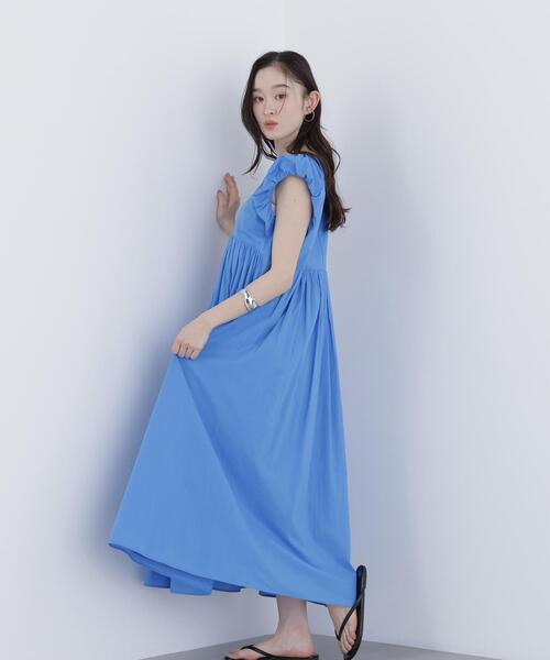 N.（N. Natural Beauty Basic）（エヌエヌナチュラルビューティーベーシック）の「コットンローンワンピース（ワンピース・レディース・ブラック/ブラウン/ブルー・MEDIUM/P/S）」の7枚目の写真