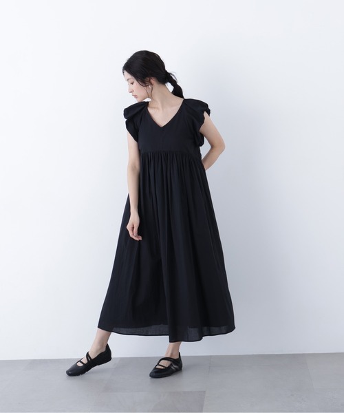 N.（N. Natural Beauty Basic）（エヌエヌナチュラルビューティーベーシック）の「コットンローンワンピース（ワンピース・レディース・ブラック/ブラウン/ブルー・MEDIUM/P/S）」の4枚目の写真