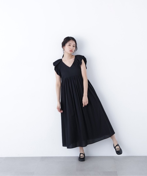 N.（N. Natural Beauty Basic）（エヌエヌナチュラルビューティーベーシック）の「コットンローンワンピース（ワンピース・レディース・ブラック/ブラウン/ブルー・MEDIUM/P/S）」の8枚目の写真