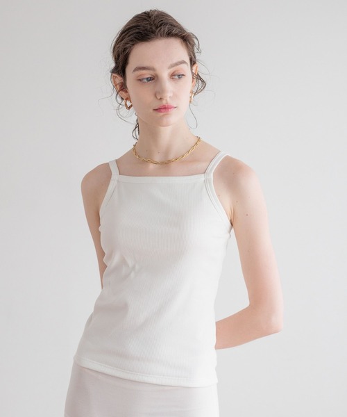 bijorie（ビジュリィ）の「【bijorie】[5つの機能付き]カップ付きリブスクエアキャミ／NEW BASIC（キャミソール・レディース・ホワイト/ブラウン/ブラック・MEDIUM/LARGE/LG）」の15枚目の写真