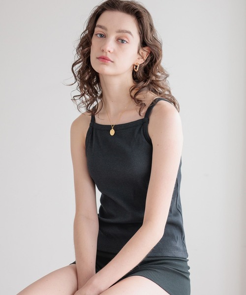 bijorie（ビジュリィ）の「【bijorie】[5つの機能付き]カップ付きリブスクエアキャミ／NEW BASIC（キャミソール・レディース・ホワイト/ブラウン/ブラック・MEDIUM/LARGE/LG）」の20枚目の写真