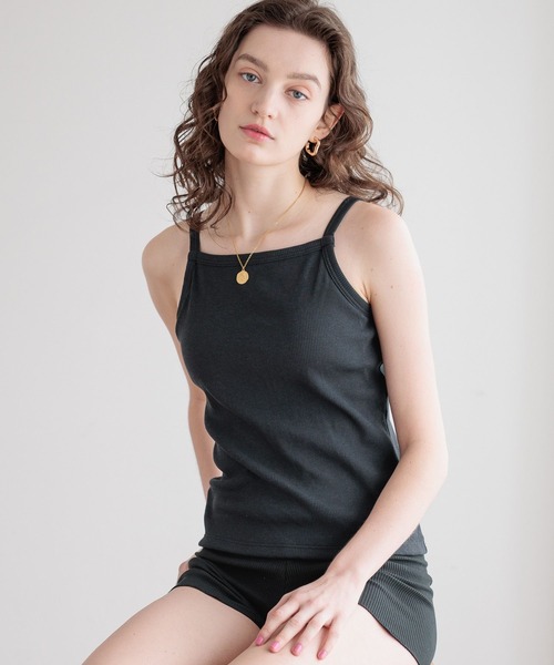 bijorie（ビジュリィ）の「【bijorie】[5つの機能付き]カップ付きリブスクエアキャミ／NEW BASIC（キャミソール・レディース・ホワイト/ブラウン/ブラック・MEDIUM/LARGE/LG）」の21枚目の写真