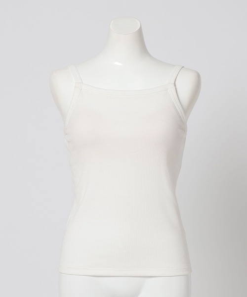 bijorie（ビジュリィ）の「【bijorie】[5つの機能付き]カップ付きリブスクエアキャミ／NEW BASIC（キャミソール・レディース・ホワイト/ブラウン/ブラック・MEDIUM/LARGE/LG）」の5枚目の写真