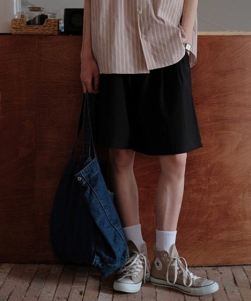link lot（リンクロット）の「2タックハーフスラックス（スラックス・メンズ・ブラック/グレー・L/M）」の10枚目の写真