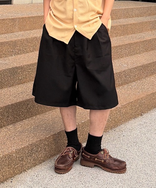 link lot（リンクロット）の「2タックハーフスラックス（スラックス・メンズ・ブラック/グレー・L/M）」の12枚目の写真