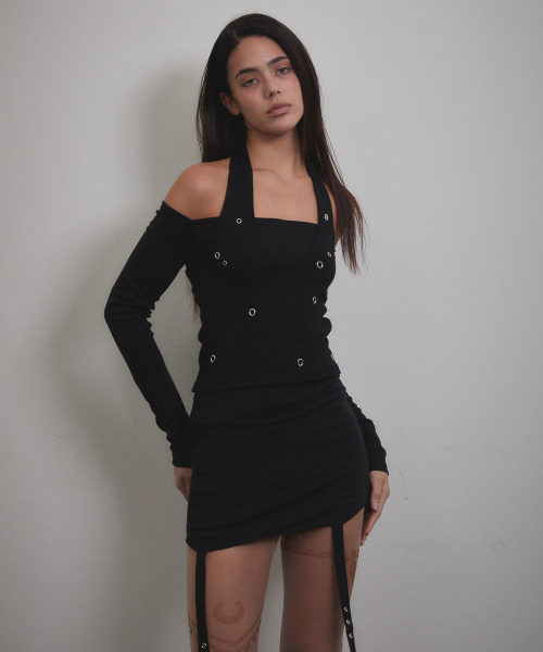 VOONT(ブント)の「Eyelet Halter Long Sleeve (BLACK)(Tシャツ/カットソー・レディース・ブラック・OS)」の12枚目の写真
