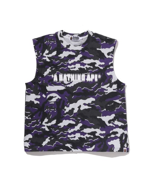 A BATHING APE(アベイシングエイプ)の「GLITCH WOODLAND CAMO HEAVY WASH BATHING APE CROPPED FIT TANK(タンクトップ・メンズ・パープル/グリーン・X-LARGE/MEDIUM/SMALL)」の2枚目の写真