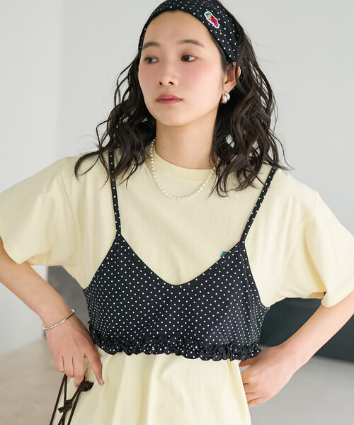 FREAK'S STORE（フリークスストア）の「FRUIT OF THE LOOM × FREAK'S STORE/フルーツオブザルーム 別注 天竺ビスチェ（キャミソール・レディース・ブラック/チャコール/レッド・ﾌﾘ-）」の8枚目の写真