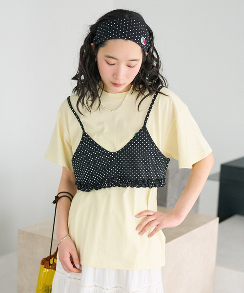 FREAK'S STORE（フリークスストア）の「FRUIT OF THE LOOM × FREAK'S STORE/フルーツオブザルーム 別注 天竺ビスチェ（キャミソール・レディース・ブラック/チャコール/レッド・ﾌﾘ-）」の13枚目の写真