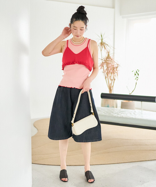 FREAK'S STORE（フリークスストア）の「FRUIT OF THE LOOM × FREAK'S STORE/フルーツオブザルーム 別注 天竺ビスチェ（キャミソール・レディース・ブラック/チャコール/レッド・ﾌﾘ-）」の22枚目の写真