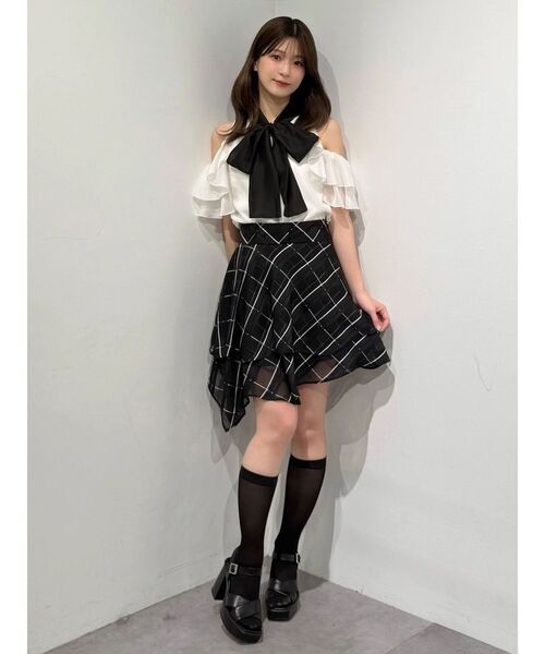 MERCURYDUO（マーキュリーデュオ）の「アメスリラッフルボウタイブラウス（シャツ/ブラウス・レディース・ライトブルー/オフホワイト/ピンク・FREE）」の16枚目の写真