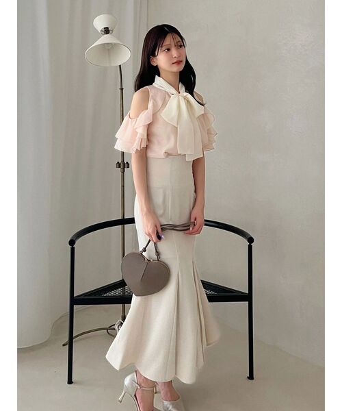 MERCURYDUO（マーキュリーデュオ）の「アメスリラッフルボウタイブラウス（シャツ/ブラウス・レディース・ライトブルー/オフホワイト/ピンク・FREE）」の15枚目の写真