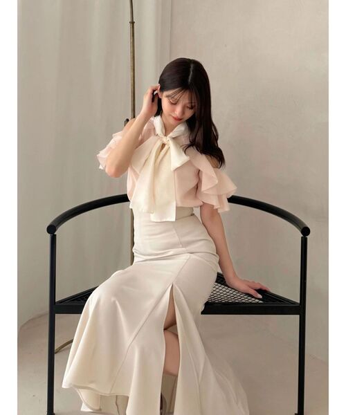 MERCURYDUO（マーキュリーデュオ）の「アメスリラッフルボウタイブラウス（シャツ/ブラウス・レディース・ライトブルー/オフホワイト/ピンク・FREE）」の14枚目の写真