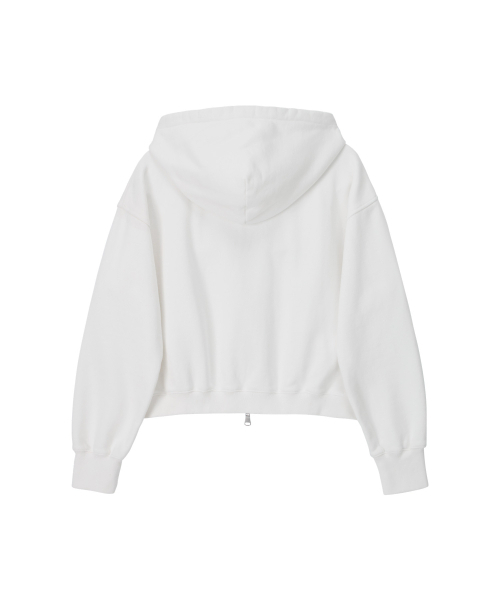 NOHANT(ノアン)の「LONELY/LOVELY CROP HOODIE ZIP-UP WHITE(パーカー・レディース・ホワイト・SMALL/MEDIUM)」の6枚目の写真