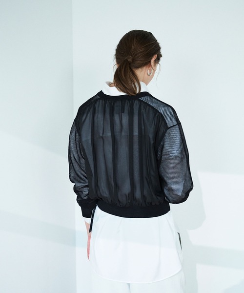 N.O.R.C（ノーク）の「メッシュニットシフォンコンビブルゾン（ブルゾン・レディース・オフホワイト/ブラック・フリー）」の15枚目の写真