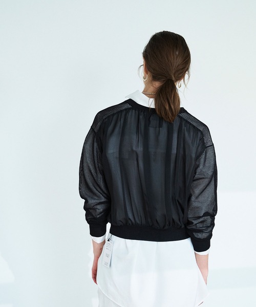 N.O.R.C（ノーク）の「メッシュニットシフォンコンビブルゾン（ブルゾン・レディース・オフホワイト/ブラック・フリー）」の16枚目の写真