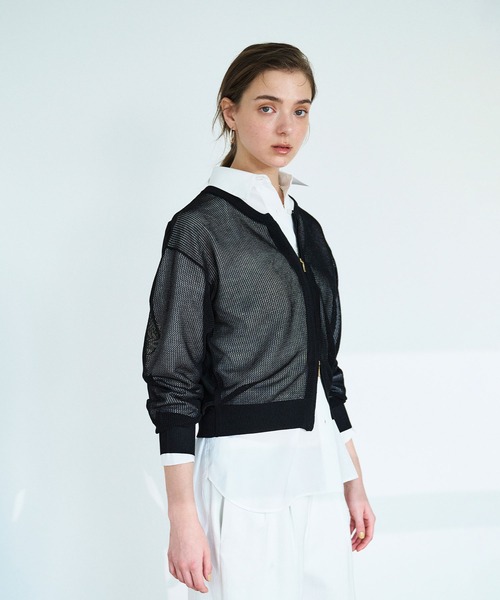 N.O.R.C（ノーク）の「メッシュニットシフォンコンビブルゾン（ブルゾン・レディース・オフホワイト/ブラック・フリー）」の17枚目の写真