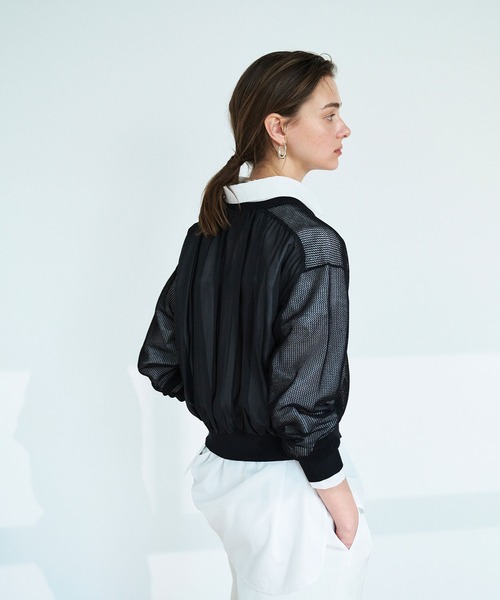 N.O.R.C（ノーク）の「メッシュニットシフォンコンビブルゾン（ブルゾン・レディース・オフホワイト/ブラック・フリー）」の19枚目の写真