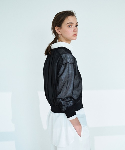 N.O.R.C（ノーク）の「メッシュニットシフォンコンビブルゾン（ブルゾン・レディース・オフホワイト/ブラック・フリー）」の20枚目の写真