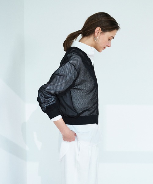 N.O.R.C（ノーク）の「メッシュニットシフォンコンビブルゾン（ブルゾン・レディース・オフホワイト/ブラック・フリー）」の21枚目の写真