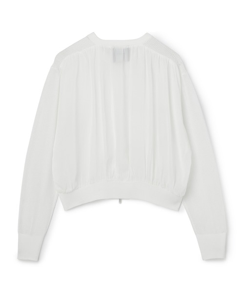 N.O.R.C（ノーク）の「メッシュニットシフォンコンビブルゾン（ブルゾン・レディース・オフホワイト/ブラック・フリー）」の5枚目の写真