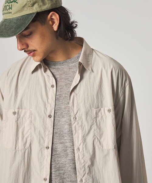 Steven Alan（スティーブンアラン）の「＜Steven Alan エアリーナイロン レギュラーカラー シャツ LOOSE（シャツ/ブラウス・メンズ・ネイビー/ライトグレー・L/M/S/XL）」の4枚目の写真