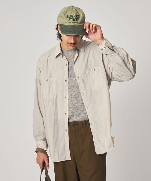 Steven Alan（スティーブンアラン）の「＜Steven Alan エアリーナイロン レギュラーカラー シャツ LOOSE（シャツ/ブラウス・メンズ・ネイビー/ライトグレー・L/M/S/XL）」の8枚目の写真